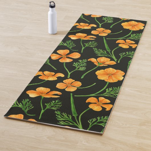 California Pappi, sommerliche Blume, Orange Yogamatte (Beispiel)