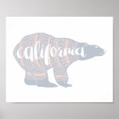 California Pastel Winter Bear Print Poster (Vorne)
