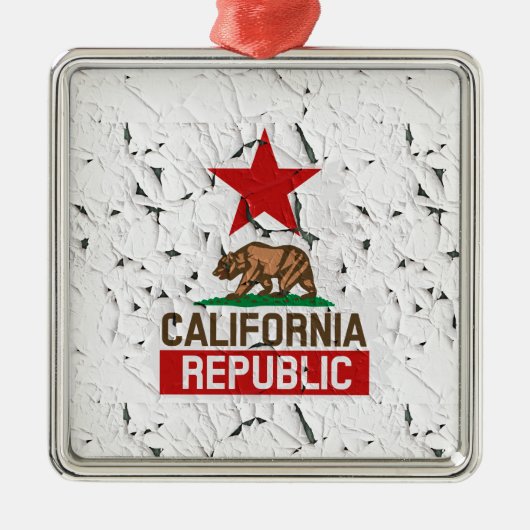 California Peeling Paint Decor Ornament Aus Metall (Vorne)