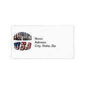 California Picture and USA Flag Text Adressaufkleber (Vorne)