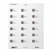 California Picture and USA Flag Text Adressaufkleber (Vorne)