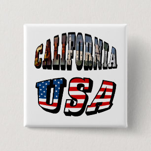 California Picture and USA Flag Text Button