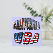 California Picture and USA Flag Text Einladung (Stehend Vorderseite)