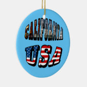 California Picture and USA Flag Text Keramik Ornament (Rechts)