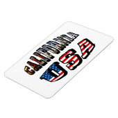 California Picture and USA Flag Text Magnet (Linke Seite)