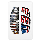 California Picture and USA Flag Text Magnet (Vertikal)