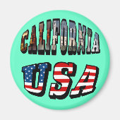 California Picture and USA Flag Text Magnet (Vorne)