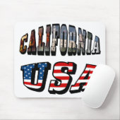 California Picture and USA Flag Text Mousepad (Mit Mouse)