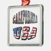 California Picture and USA Flag Text Ornament Aus Metall (Links)