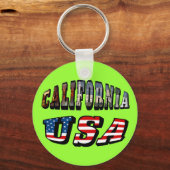 California Picture and USA Flag Text Schlüsselanhänger (Vorderseite)