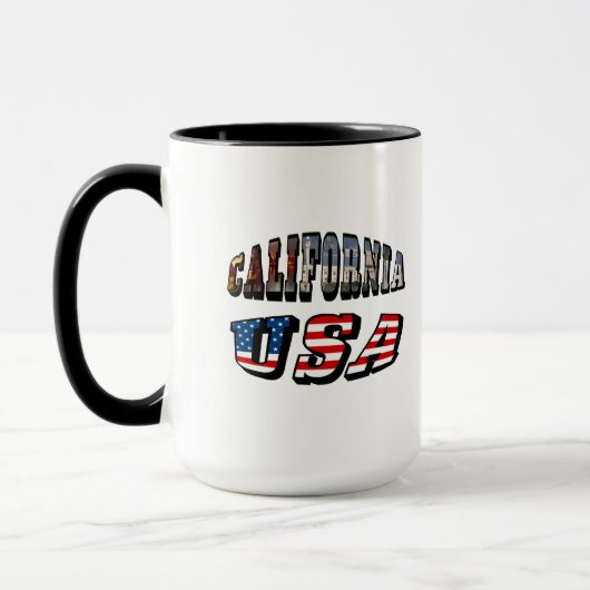 California Picture and USA Flag Text Tasse (Links)