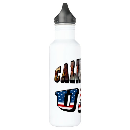 California Picture and USA Flag Text Trinkflasche (Links)
