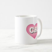 California Pink Fade Heart - I Liebe CA Kaffeetasse (VorderseiteRechts)