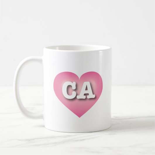 California Pink Fade Heart - I Liebe CA Kaffeetasse (Links)