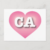California Pink Fade Heart - I Liebe CA Postkarte (Vorderseite)