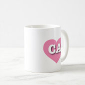 California Pink Heart - I Liebe CA Kaffeetasse (VorderseiteRechts)