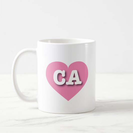 California Pink Heart - I Liebe CA Kaffeetasse (Links)