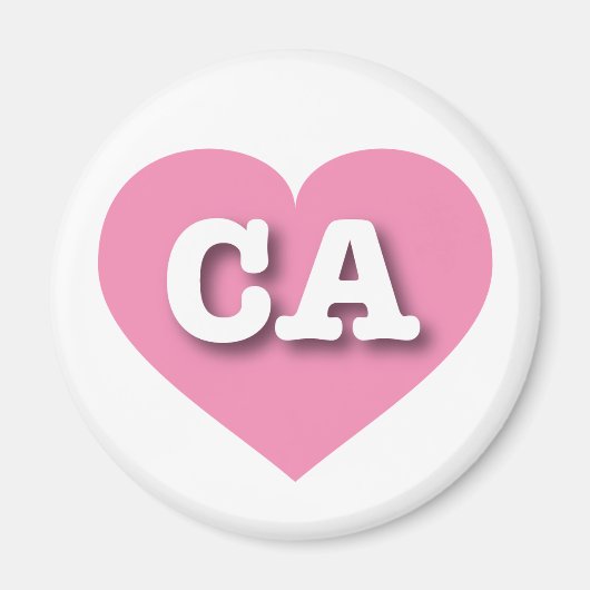 California Pink Heart - I Liebe CA Magnet (Vorne)