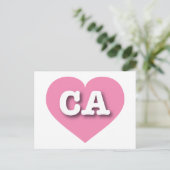 California Pink Heart - I Liebe CA Postkarte (Stehend Vorderseite)