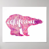 California Pink Winter Bear Poster (Vorne)