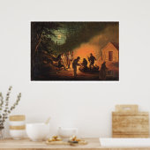 California Pioneers Around a Campfire (0131A) Poster (Küche)
