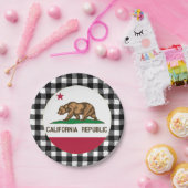 California Plate, Büffel kariert & Californian Fla Pappteller (Party)