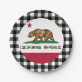California Plate, Büffel kariert & Californian Fla Pappteller (Vorderseite)