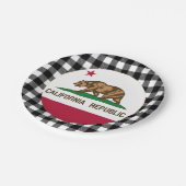 California Plate, Büffel kariert & Californian Fla Pappteller (Schrägansicht)