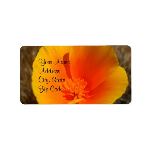 California Poppies Address Labels Adressaufkleber (Vorne)