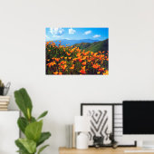 California Poppies Covering a Hillside Poster (Heimbüro)