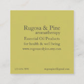 California Poppies Essential Oil Aromatherapie Quadratische Visitenkarte (Rückseite)