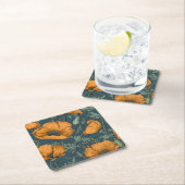 California Poppies Floral Coaster Rechteckiger Pappuntersetzer (Vor Ort)