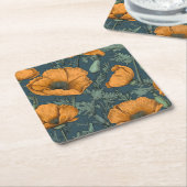 California Poppies Floral Coaster Rechteckiger Pappuntersetzer (angewinkelt)