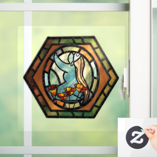 California Poppies Goddess Window Clying Fensteraufkleber (Zuhause)