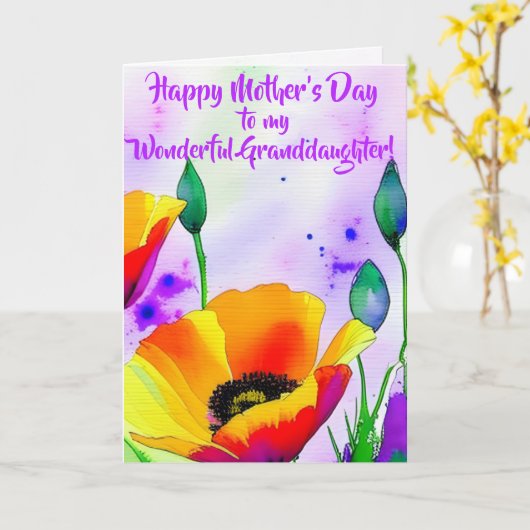California Poppies Grandtochter Mütter Day Karte (Gelbe Blume)