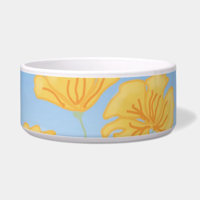 California Poppies Keramik Pet Bowl Napf (Rechts)
