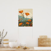 California Poppies Original Abstrakt Art Poster (Küche)
