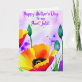 California Poppies Personalisiert Tante Mother Day Karte (Vorderseite)