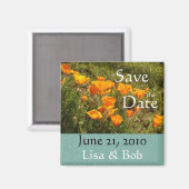 California Poppies Save the Date Magnet (Vorderseite/Rückseite)