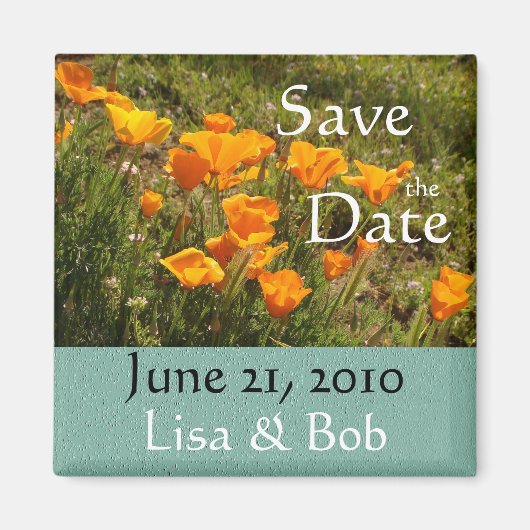 California Poppies Save the Date Magnet (Vorne)