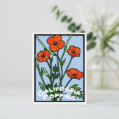 California Poppies Vintag Postkarte (Stehend Vorderseite)