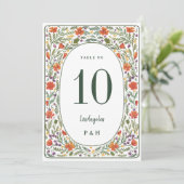 California Poppies Wedding Tischnummer Card (Stehend Vorderseite)