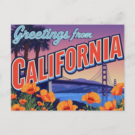 California Poppy and Bridge Postkarte (Vorderseite)