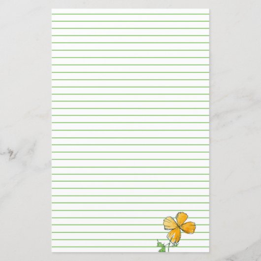 California Poppy Blume Orange Green Lined (Rückseite)