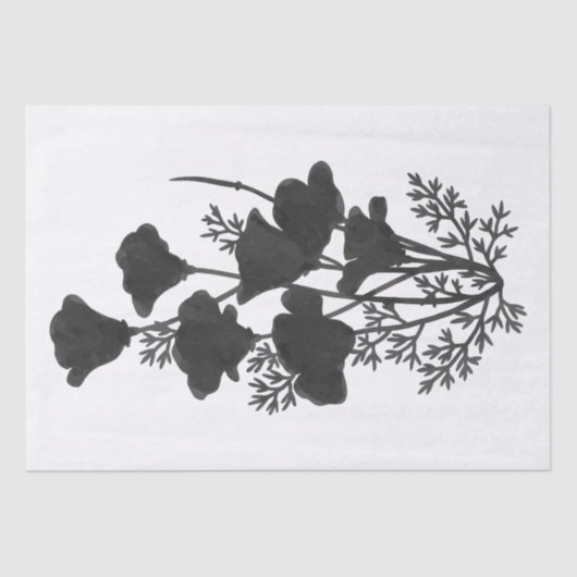 California Poppy Blume Silhouette U Pick BG Farbe Seidenpapier (Vorderseite)