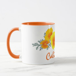 California Poppy Bouquet mit California Text Tasse