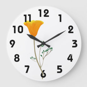 California Poppy Clock Große Wanduhr