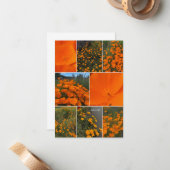 California Poppy Collage Mitteilungskarte (Vorderseite/Rückseite Beispiel)