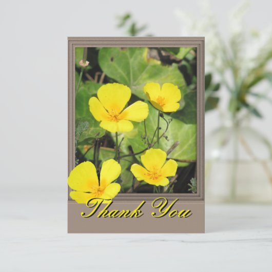 California Poppy Danke-Card Dankeskarte (Stehend Vorderseite)