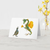 California Poppy Dragon card Karte (Gelbe Blume)